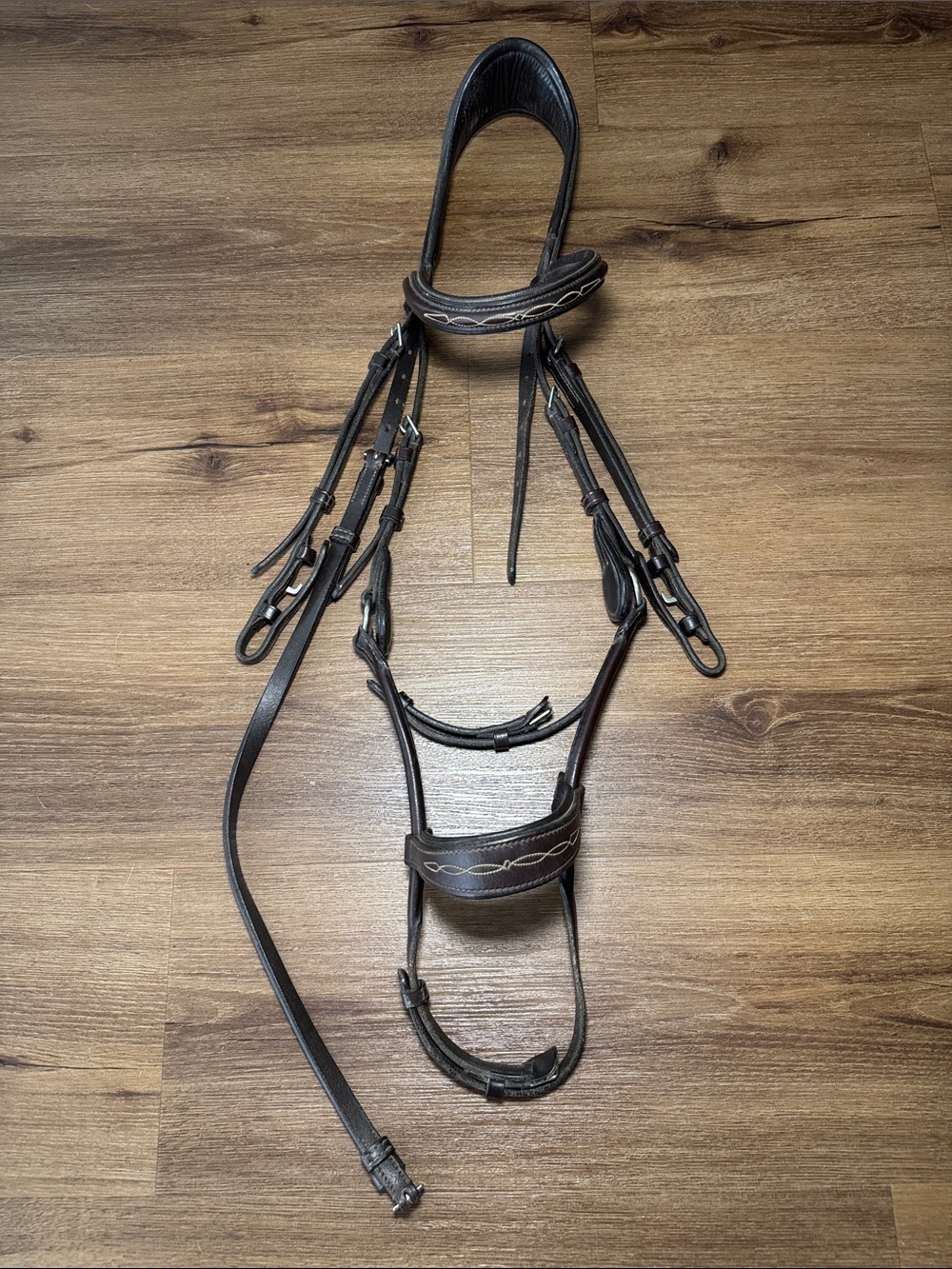 🐴 Fancy Stitch - Pressure Relief Ergonomic Bridle. Full/Horse 🐴
